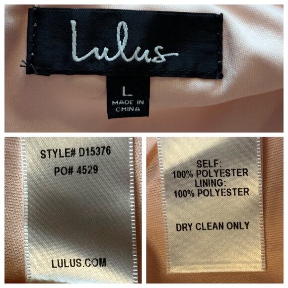 Lulu’s Evening Gown Halter Neck Maxi Sleeveless Chiffon Peach Pink Women’s Large - Picture 10 of 14